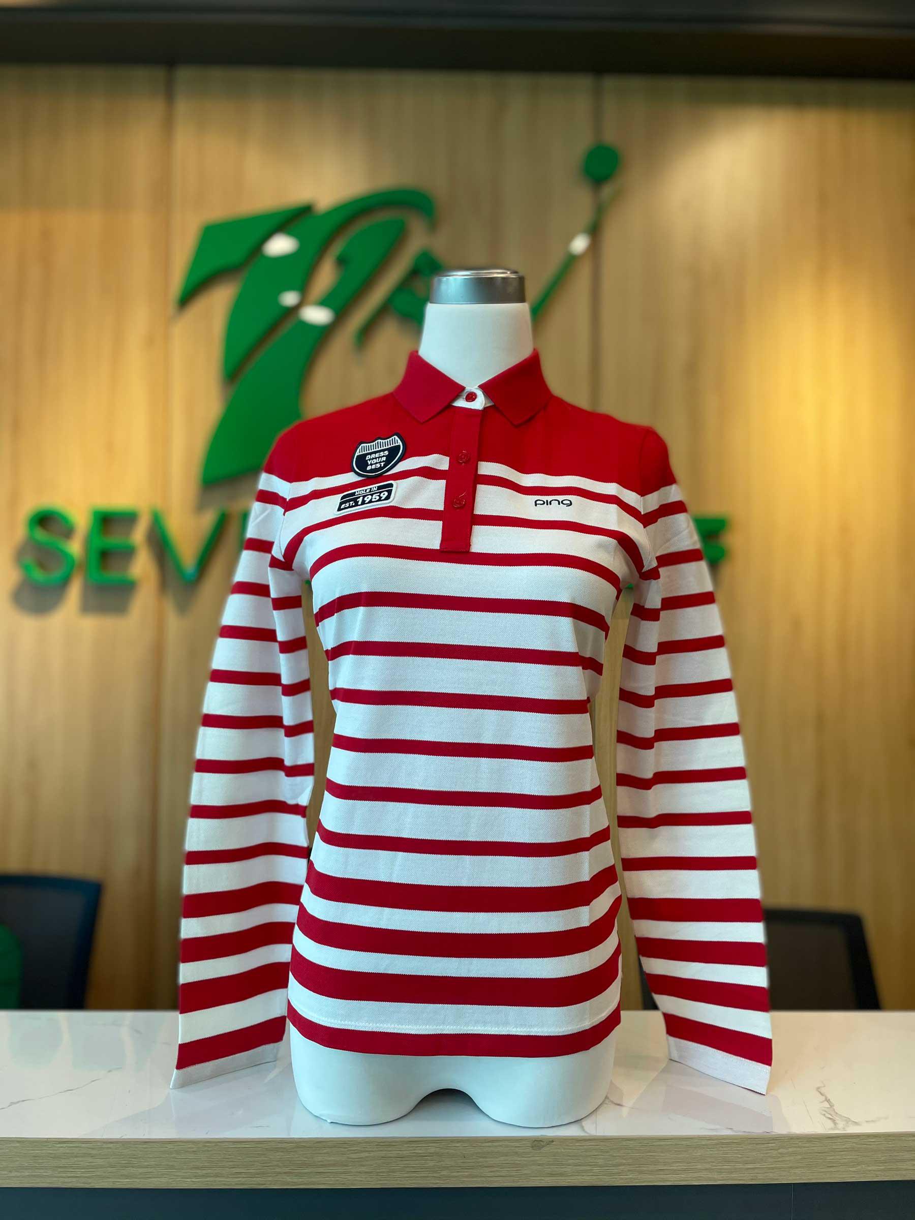 Áo golf nữ ngắn tay Ping 12271TO952 WH/RED 